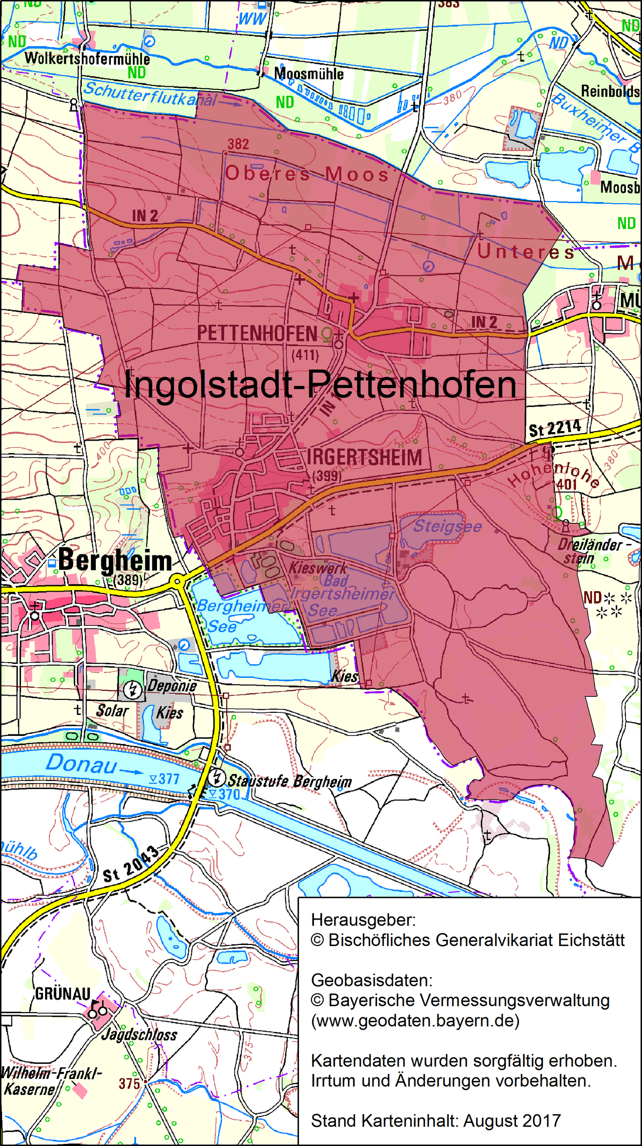 Karte Pfarrei Ingolstadt-Pettenhofen